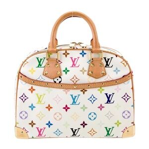 Louis Vuitton White Murakami Trouville with bag organizer insert & non LV chain